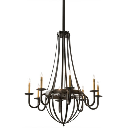 Meyda Tiffany Barrel Stave Metallo 8 Light 38" Wide Taper Candle Style Chandelier