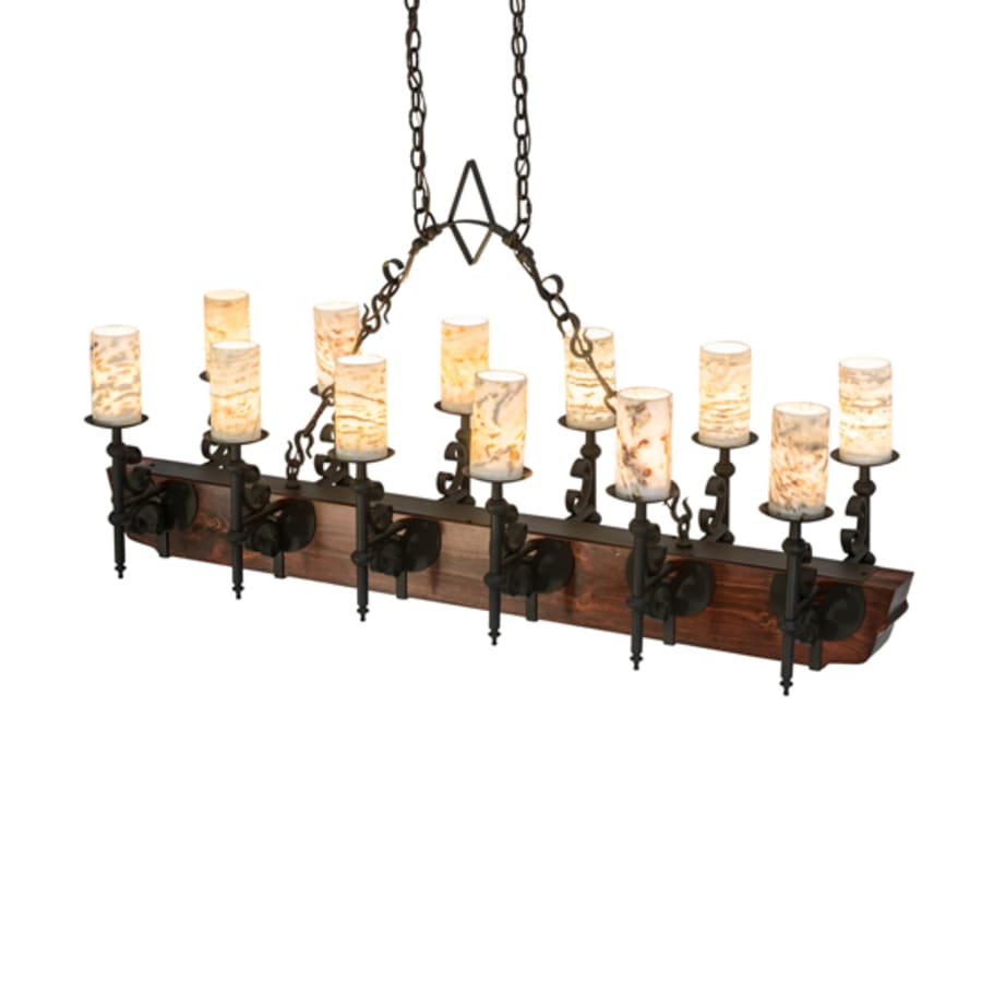 Meyda Tiffany Long Tudor 12 Light 60" Wide Linear Chandelier