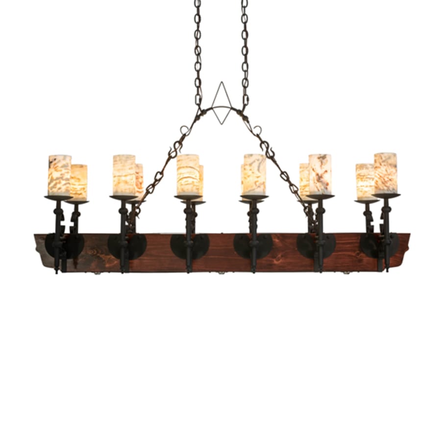 Meyda Tiffany Long Tudor 12 Light 60" Wide Linear Chandelier
