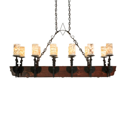 Meyda Tiffany Long Tudor 12 Light 60" Wide Linear Chandelier