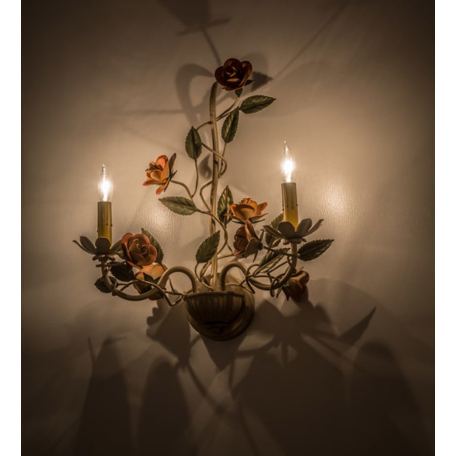 Meyda Tiffany Symphony Rose 2 Light 18" Tall Wall Sconce
