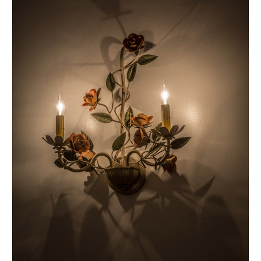 Meyda Tiffany Symphony Rose 2 Light 18" Tall Wall Sconce