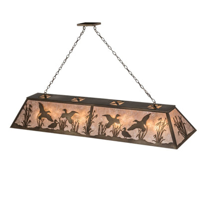 Meyda Tiffany Ducks in FLight 72" Wide Linear Pendant