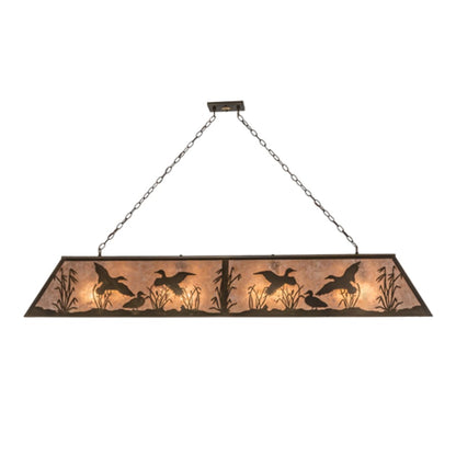 Meyda Tiffany Ducks in FLight 72" Wide Linear Pendant