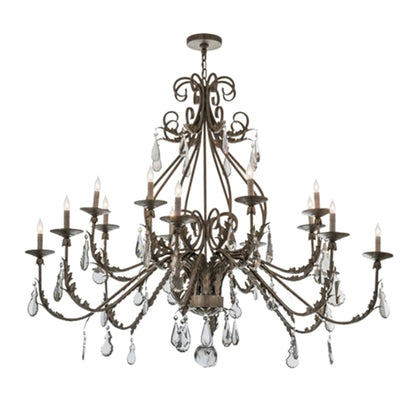 Meyda Tiffany French Elegance 16 Light 60" Wide Crystal Candle Style Chandelier