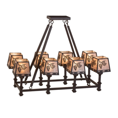Meyda Tiffany Balsam Pine 8 Light 38" Wide Linear Chandelier