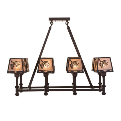 Meyda Tiffany Balsam Pine 8 Light 38" Wide Linear Chandelier