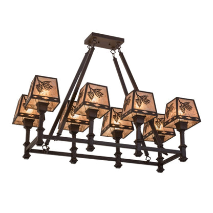 Meyda Tiffany Balsam Pine 8 Light 38" Wide Linear Chandelier