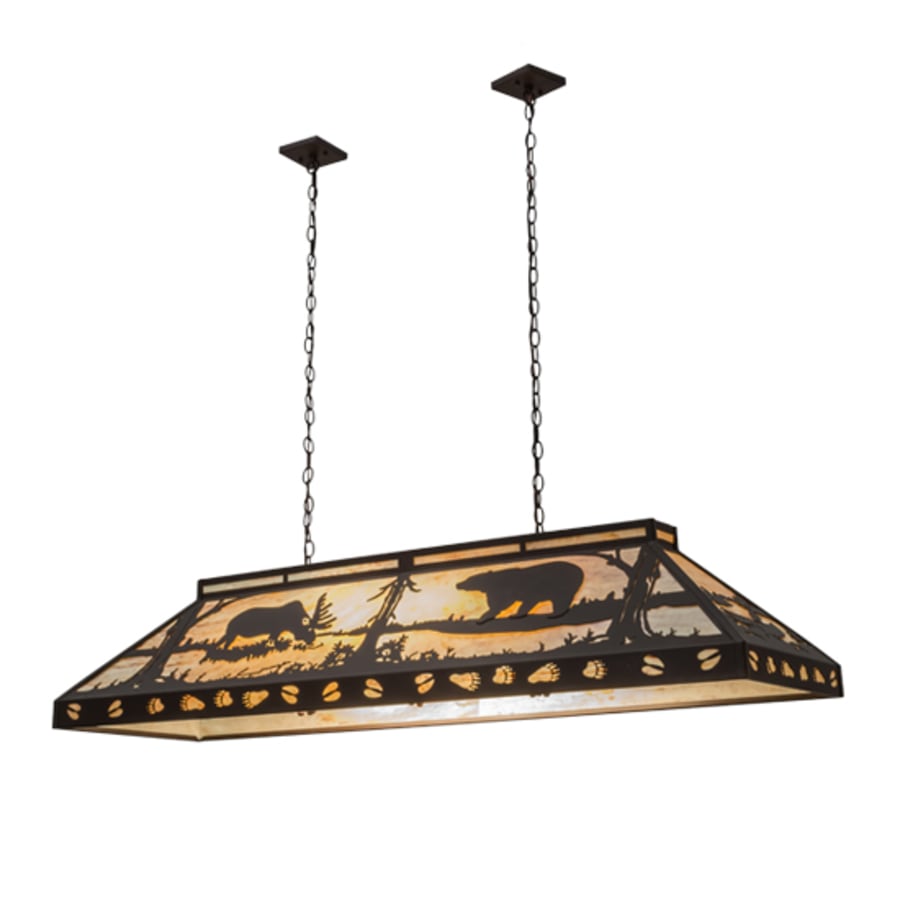 Meyda Tiffany Moose and Black Bear 9 Light 61" Wide Linear Pendant