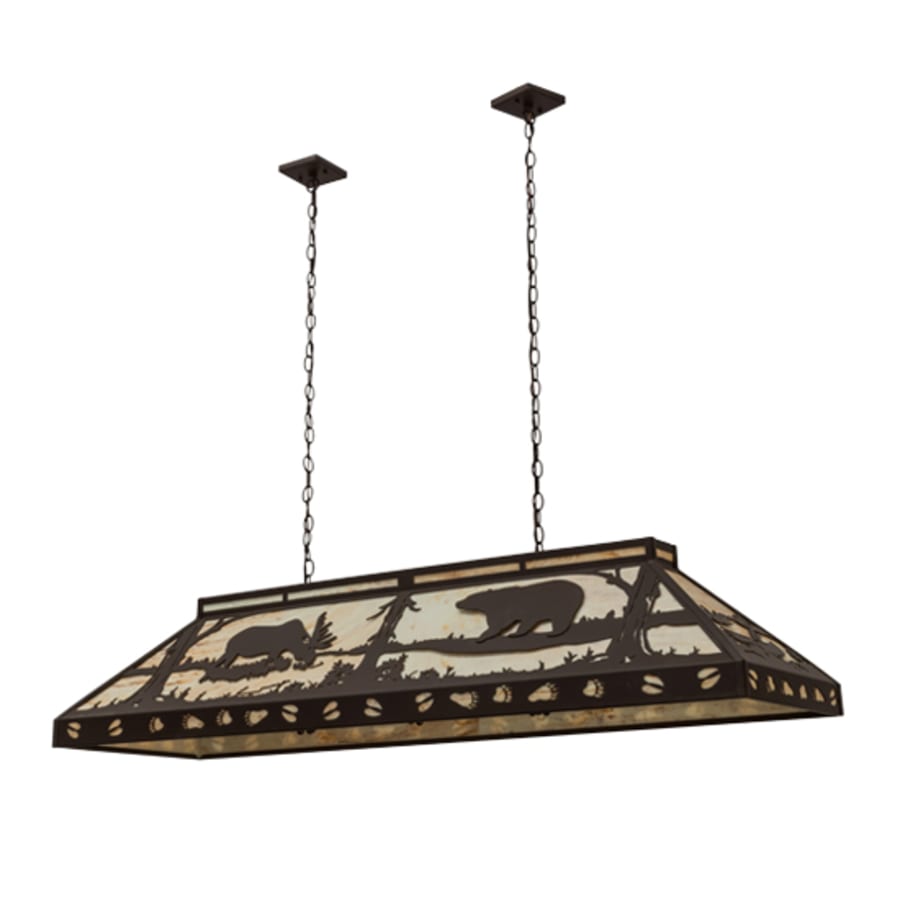 Meyda Tiffany Moose and Black Bear 9 Light 61" Wide Linear Pendant