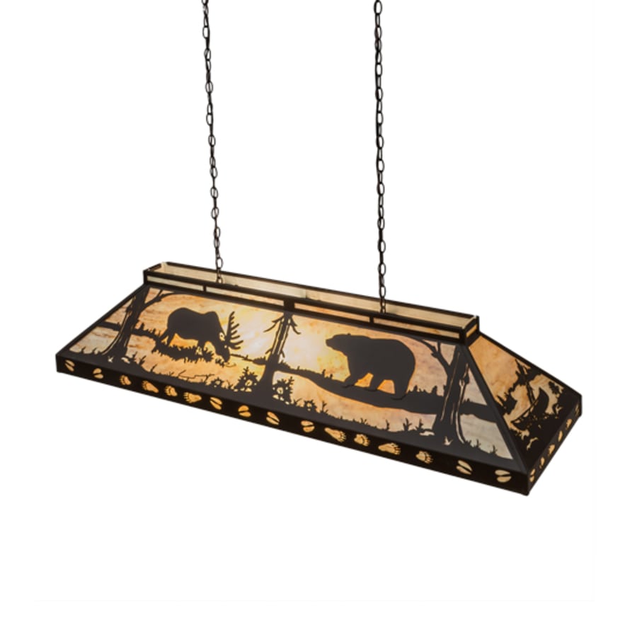 Meyda Tiffany Moose and Black Bear 9 Light 61" Wide Linear Pendant