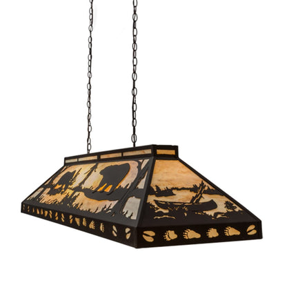 Meyda Tiffany Moose and Black Bear 9 Light 61" Wide Linear Pendant