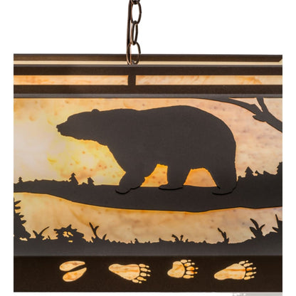 Meyda Tiffany Moose and Black Bear 9 Light 61" Wide Linear Pendant