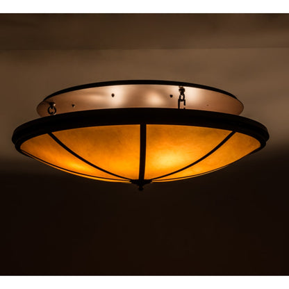 Meyda Tiffany Commerce 8 Light 48" Wide Semi-Flush Bowl Ceiling Fixture - Cafe-Noir Finish