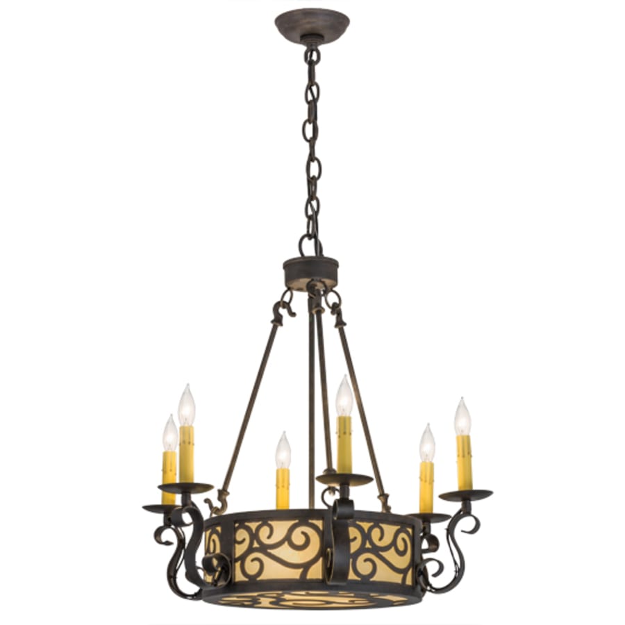 Meyda Tiffany Delano 6 Light 24" Wide Taper Candle Style Chandelier
