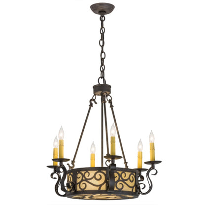 Meyda Tiffany Delano 6 Light 24" Wide Taper Candle Style Chandelier