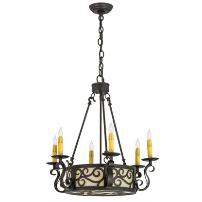 Meyda Tiffany Delano 6 Light 24" Wide Taper Candle Style Chandelier