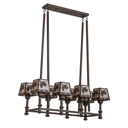 Meyda Tiffany Balsam Pine 8 Light 38" Wide Linear Chandelier