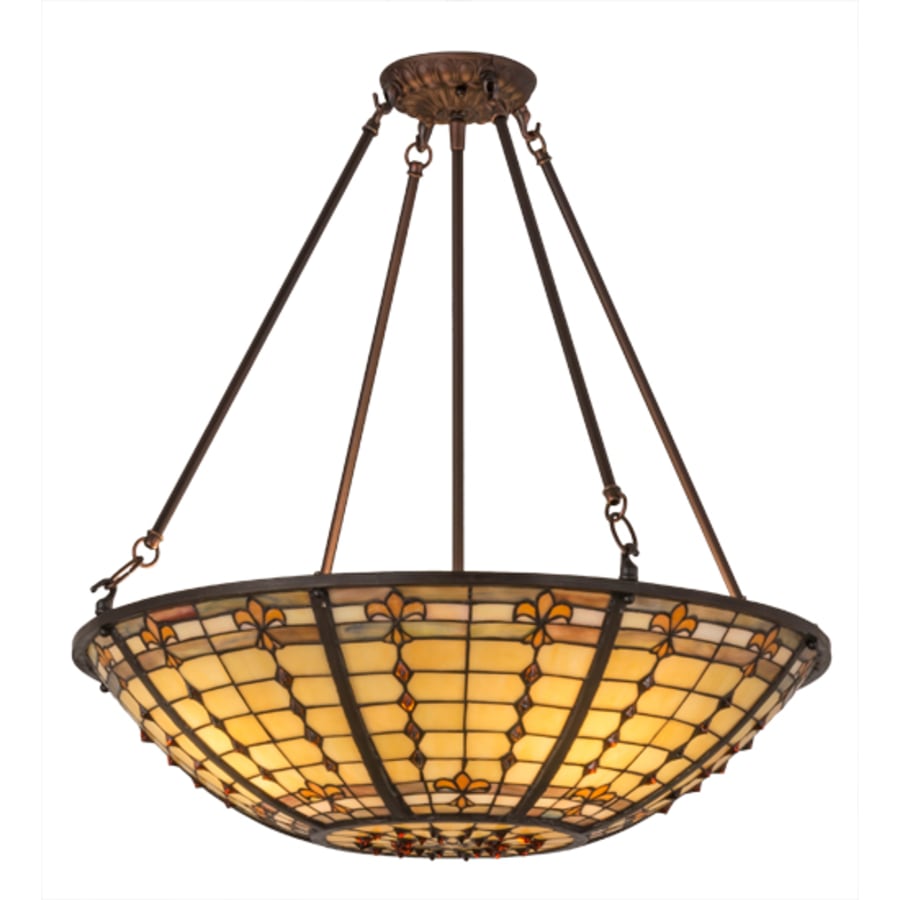 Meyda Tiffany Fleur-de-Lite 4 Light 24" Wide Semi-Flush Bowl Ceiling Fixture