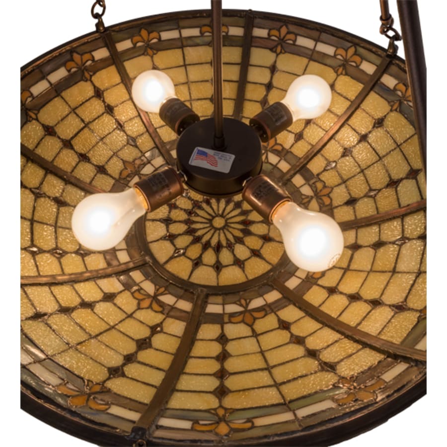 Meyda Tiffany Fleur-de-Lite 4 Light 24" Wide Semi-Flush Bowl Ceiling Fixture
