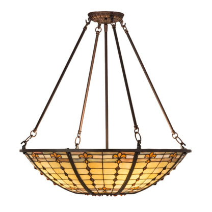 Meyda Tiffany Fleur-de-Lite 4 Light 24" Wide Semi-Flush Bowl Ceiling Fixture
