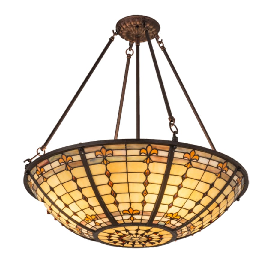 Meyda Tiffany Fleur-de-Lite 4 Light 24" Wide Semi-Flush Bowl Ceiling Fixture