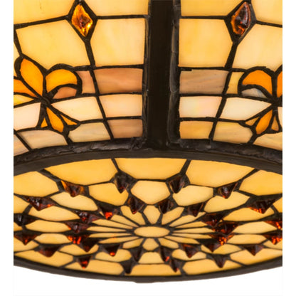 Meyda Tiffany Fleur-de-Lite 4 Light 24" Wide Semi-Flush Bowl Ceiling Fixture