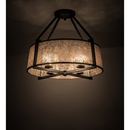 Meyda Tiffany Cilindro Lucy 4 Light 31" Wide Semi-Flush Ceiling Fixture - Wrought Iron Finish