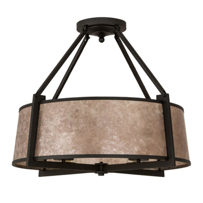 Meyda Tiffany Cilindro Lucy 4 Light 31" Wide Semi-Flush Ceiling Fixture - Wrought Iron Finish