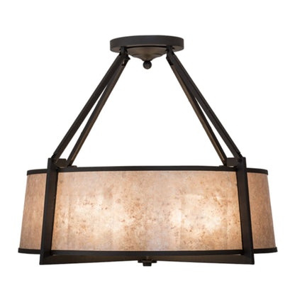 Meyda Tiffany Cilindro Lucy 4 Light 31" Wide Semi-Flush Ceiling Fixture - Wrought Iron Finish
