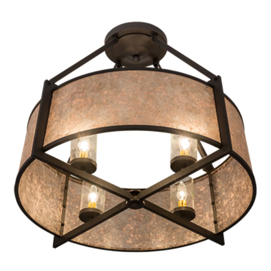 Meyda Tiffany Cilindro Lucy 4 Light 31" Wide Semi-Flush Ceiling Fixture - Wrought Iron Finish