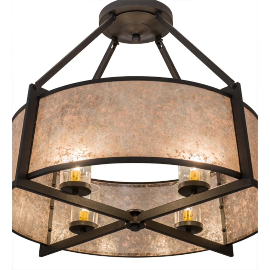 Meyda Tiffany Cilindro Lucy 4 Light 31" Wide Semi-Flush Ceiling Fixture - Wrought Iron Finish