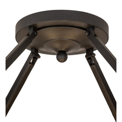 Meyda Tiffany Cilindro Lucy 4 Light 31" Wide Semi-Flush Ceiling Fixture - Wrought Iron Finish