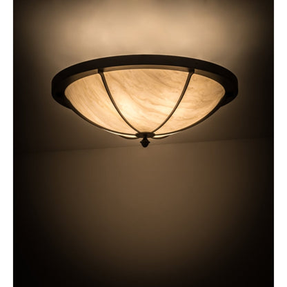 Meyda Tiffany Dominga 6 Light 30" Wide Flush Mount Bowl Ceiling Fixture - Oil Rubbed Bronze Finish