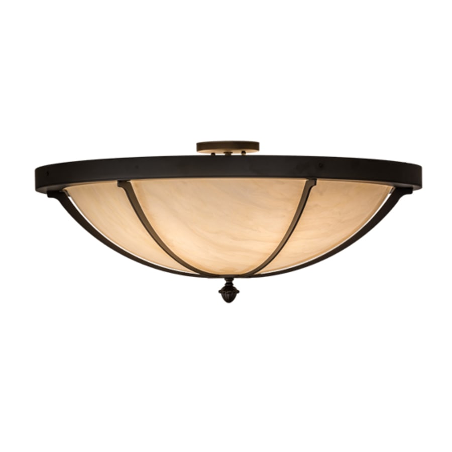 Meyda Tiffany Dominga 6 Light 30" Wide Flush Mount Bowl Ceiling Fixture - Oil Rubbed Bronze Finish