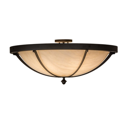 Meyda Tiffany Dominga 6 Light 30" Wide Flush Mount Bowl Ceiling Fixture - Oil Rubbed Bronze Finish