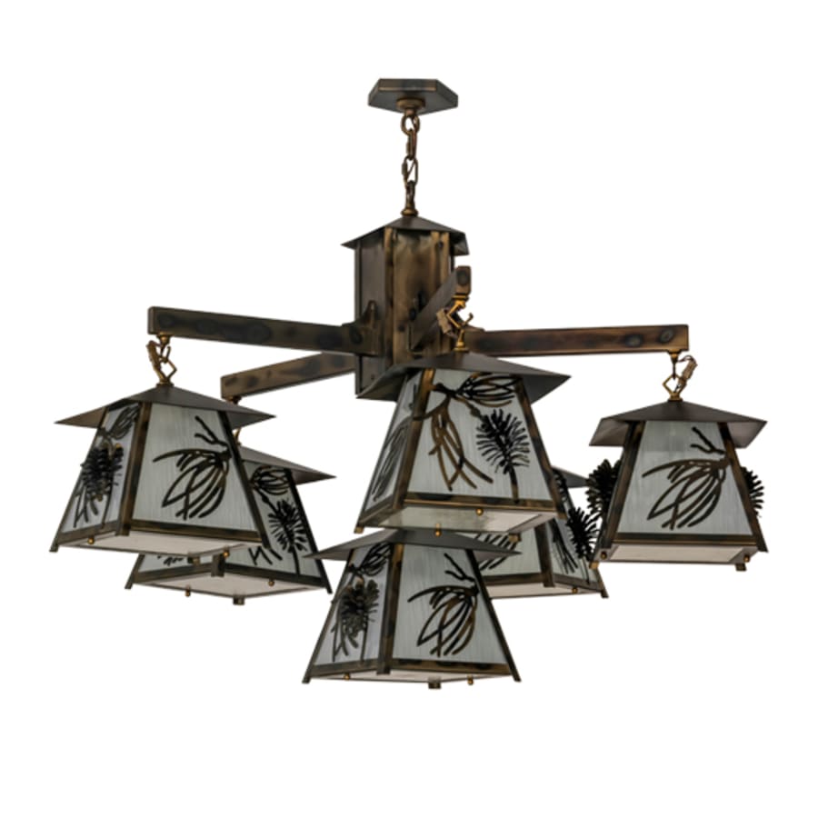 Meyda Tiffany Scotch Pine 6 Light 40" Wide Chandelier