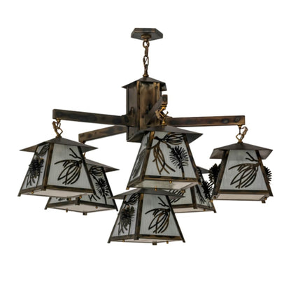 Meyda Tiffany Scotch Pine 6 Light 40" Wide Chandelier