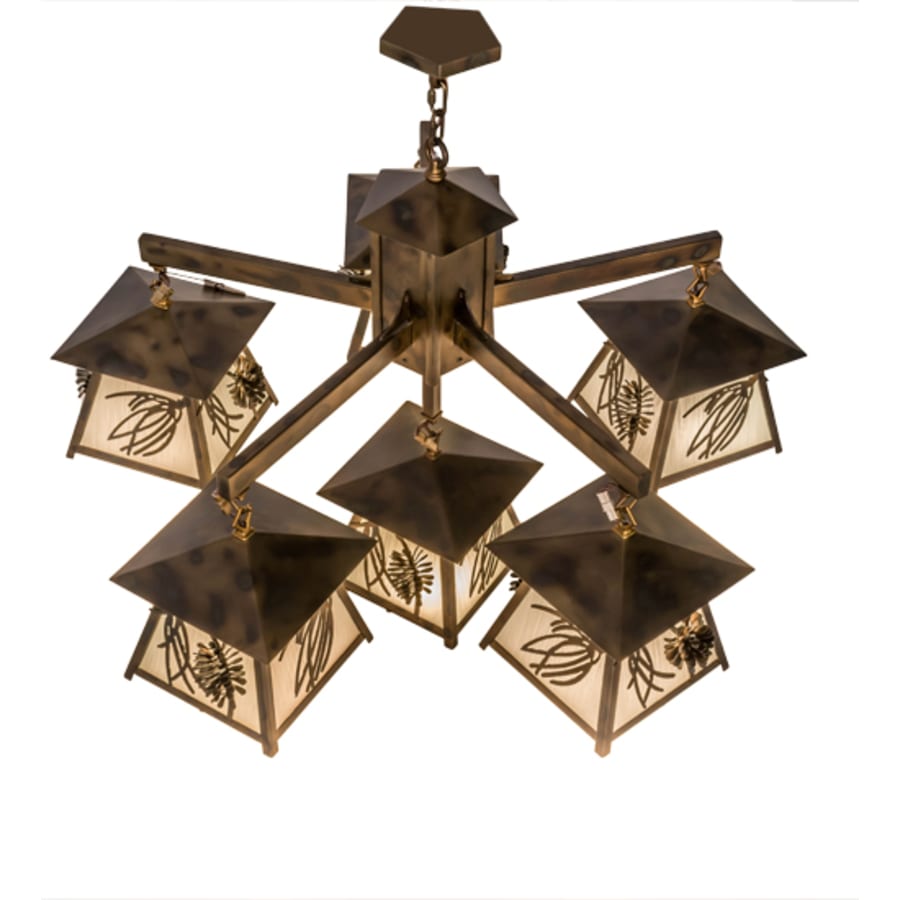 Meyda Tiffany Scotch Pine 6 Light 40" Wide Chandelier