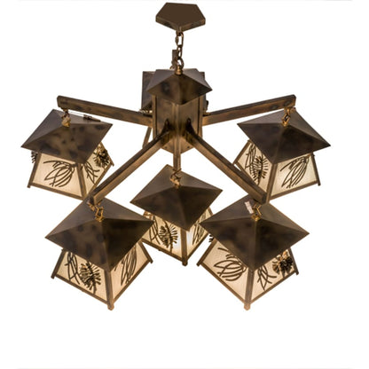 Meyda Tiffany Scotch Pine 6 Light 40" Wide Chandelier