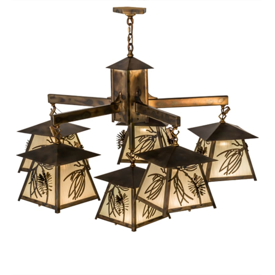 Meyda Tiffany Scotch Pine 6 Light 40" Wide Chandelier