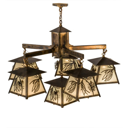 Meyda Tiffany Scotch Pine 6 Light 40" Wide Chandelier