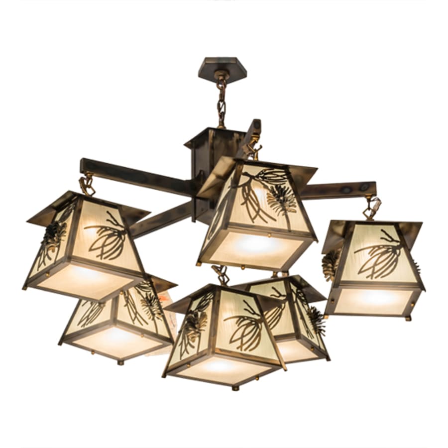 Meyda Tiffany Scotch Pine 6 Light 40" Wide Chandelier