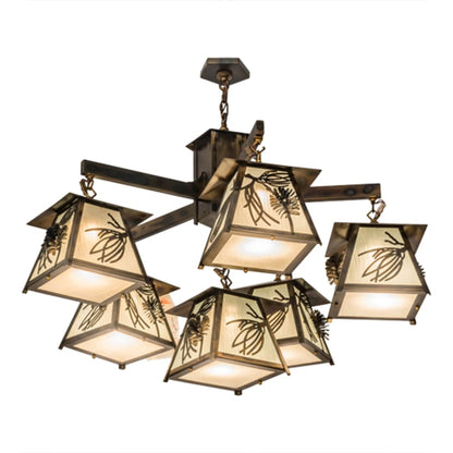 Meyda Tiffany Scotch Pine 6 Light 40" Wide Chandelier
