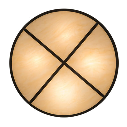 Meyda Tiffany Cilindro 4 Light 24" Wide Semi-Flush Drum Ceiling Fixture with Beige Idalight Shade - Timeless Bronze Finish