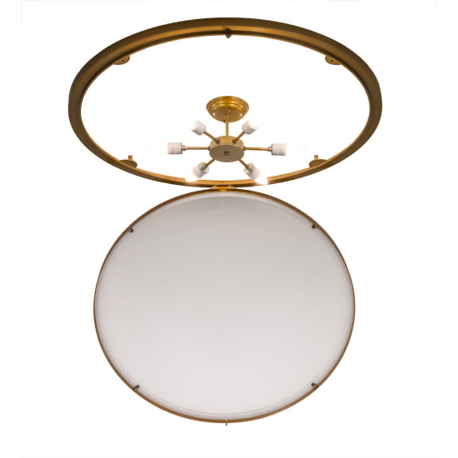 Meyda Tiffany Commerce 6 Light 37" Wide Flush Mount Bowl Ceiling Fixture