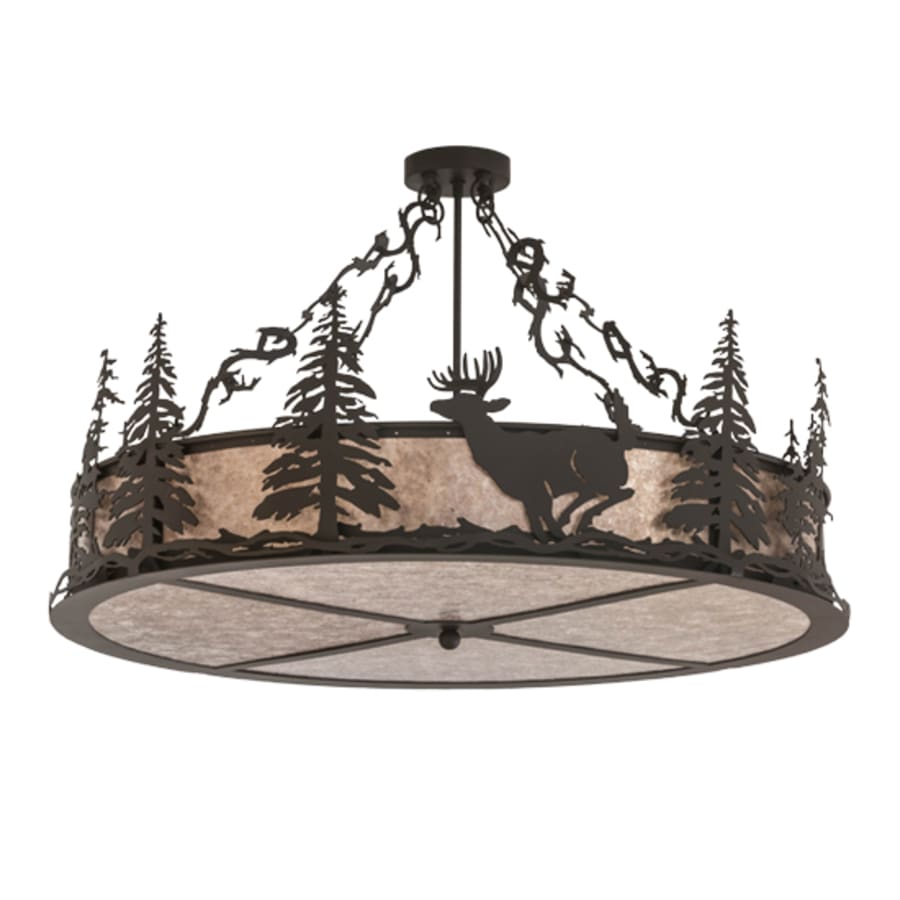 Meyda Tiffany Wildlife at Dusk 4 Light 36" Wide Semi-Flush Drum Ceiling Fixture