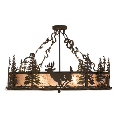 Meyda Tiffany Wildlife at Dusk 4 Light 36" Wide Semi-Flush Drum Ceiling Fixture