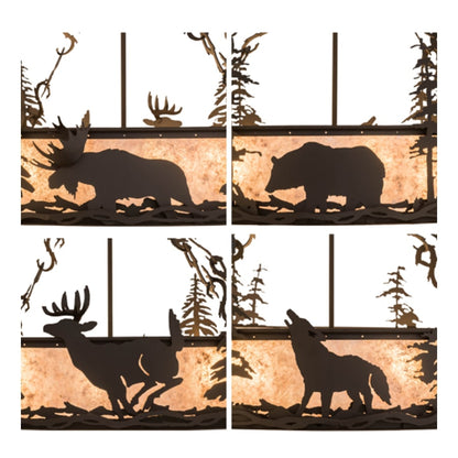 Meyda Tiffany Wildlife at Dusk 4 Light 36" Wide Semi-Flush Drum Ceiling Fixture