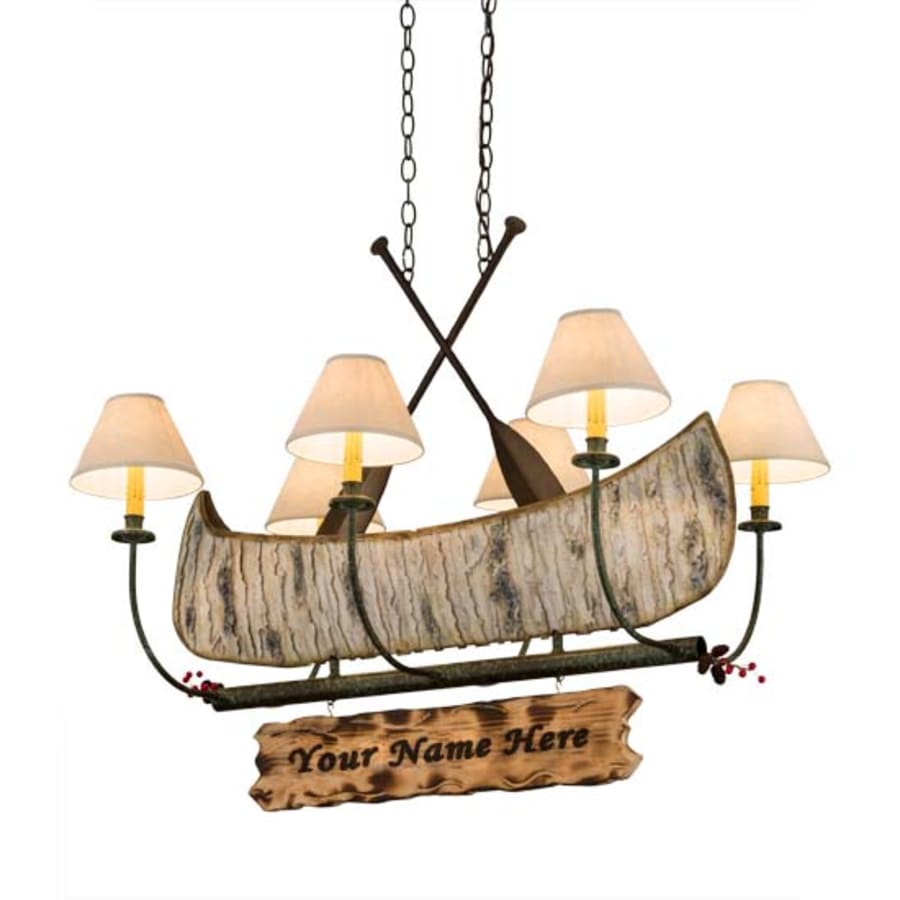 Meyda Tiffany Personalized Canoe 6 Light 37" Wide Linear Chandelier